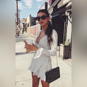 Missguided Polka Dot Ruffle Romper